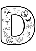 Vista previa - Manualidades / Dibujos para colorear - Letras para colorear Día de la Paz - página 2