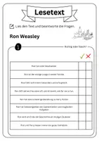 Vorschau - Arbeitsblätter - Leseverständnis - Ron Weasley + Lösungen (1) - Seite 2