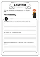 Vorschau - Arbeitsblätter - Leseverständnis - Ron Weasley + Lösungen (1) - Seite 3
