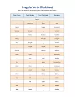 Vorschau - Arbeitsblätter - Irregular Verbs Worksheet - Deckblatt