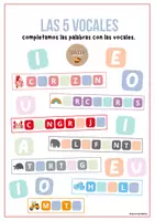 Vista previa - Juegos / Gamificación - Completamos las palabras con vocales - Tesoros Brillantes - Portada