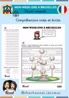Aperçu - Feuilles d'exercices - WEEK-END À BRUXELLES : Passé composé (Écouter et lecture) - Page de couverture