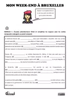 Aperçu - Feuilles d'exercices - WEEK-END À BRUXELLES : Passé composé (Écouter et lecture) - Page 1