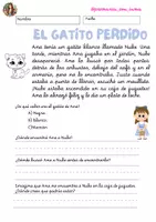 Vista previa - Hojas de trabajo - Fichas comprensión lectora 1ºprimaria - página 2