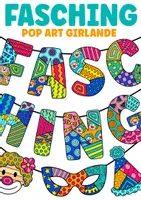 Vorschau - Mal- und Bastelvorlagen - Kooperative Pop Art Girlande zum Basteln & Malen für Fasching - Deckblatt