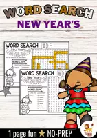 Προεπισκόπηση - Φύλλα εργασίας - Word Search Puzzle (New Year) | Holidays Πρωτοχρονιά Αγγλικά - Εξώφυλλο