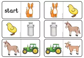 Vorschau - Stationenlernen - Farm Life/Animals Domino für Englisch 3-fach differenziert - Seite 1