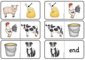 Vorschau - Stationenlernen - Farm Life/Animals Domino für Englisch 3-fach differenziert - Seite 3