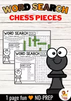 Vista previa - Hojas de trabajo - Word search - Chess pieces Puzzle | Ajedrez Inglés - Portada