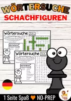 anteprima - Esercizi - Wörtersuche - Schachfiguren Puzzle | Scacchi Tedesco - Pagina di copertina