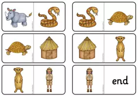 Vorschau - Stationenlernen - Safari - Wild Life/Animals Domino für Englisch 3-fach differenziert - Seite 3