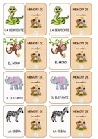 Vista previa - Juegos / Gamificación - JUEGO DE MEMORIA SOBRE ANIMALES - Juego - Portada