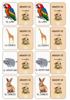 Vista previa - Juegos / Gamificación - JUEGO DE MEMORIA SOBRE ANIMALES - Juego - página 1