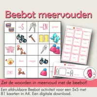 Voorbeeld - BEEBOT ® mat MEERVOUDEN activiteit: Verbind de juiste meervoud; -s of -en. - Voorblad
