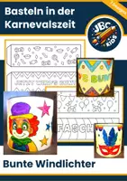 Vorschau - Mal- und Bastelvorlagen - 🤡 Windlichter basteln – Karneval & Fasching | Bastelvorlagen - Deckblatt