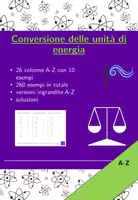 anteprima - Esercizi - Conversione delle unità di energia | fisica | 26 colonne - Pagina di copertina