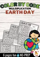 Aperçu - Feuilles d'exercices - Color by code - Multiplication (Earth Day) | April Avril Multiplications Mathématiques Anglais - Page de couverture