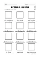 Vorschau - Arbeitsblätter - Lesen & Kleben - Heimische Vögel - Seite 1