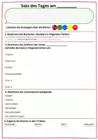 Vorschau - Arbeitsblätter - Rechtschreibung und Grammatik Deutsch - Satz des Tages - Deckblatt