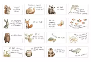 Vorschau - Bildkarten - Mini-Affirmationskarten - Tiere - Seite 2