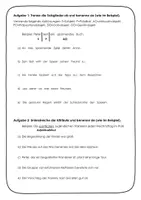 Vorschau - Arbeitsblätter - Wiederholung/Lernstandsermittlung (Jahrgang 7). Grammatik (Attribute, Kommasetzung, Relativsätze, Nominalisierungen und Satzglieder) - Seite 1
