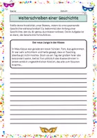 Vorschau - Arbeitsblätter - Geschichten weiterschreiben Klasse 5-6: Fasching/Karneval - Seite 2