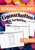 Vorschau - Arbeitsblätter - Vokabelübung - Eigenschaften & Verhalten (Englisch) - Deckblatt