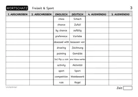 Vorschau - Arbeitsblätter - Vokabelübung - Freizeit & Sport (Englisch) - Seite 3