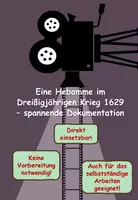 Vorschau - Arbeitsblätter - Eine Hebamme im Dreißigjährigen Krieg 1629 - spannende Dokumentation - Deckblatt