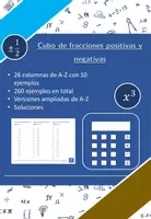 Vista previa - Hojas de trabajo - Cubo de fracciones positivas y negativas | matemáticas | 26 columnas - Portada