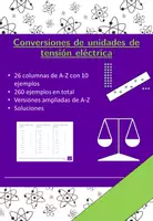 Vista previa - Hojas de trabajo - Conversiones de unidades de tensión eléctrica | física | 26 columnas - Portada