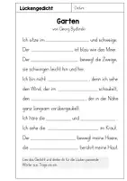 Vorschau - Arbeitsblätter - Lückengedichte - Arbeitsblätter - Seite 2