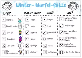 Vorschau - Spiele - Wer singt laut im Iglu? Lustige Winter Würfelsätze - Seite 2