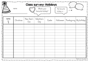 Vorschau - Stationenlernen - My favourite holiday - Class Survey Englisch Grundschule (Klasse 3–4) – Interview & Speaking Activity für Wortschatztraining Feiertage | Arbeitsblätter - Seite 2