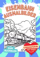 Vorschau - Mal- und Bastelvorlagen - Dampflokomotive Eisenbahn Ausmalbilder Fensterbilder Mandala Bild ausmalen - Deckblatt
