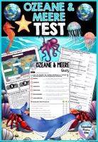 Vorschau - Arbeitsblätter - Ozeane & Meere – Test Quiz | Kontinente und Meere, Meerestiere, Meeresströmungen, Golfstrom - Deckblatt