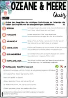 Vorschau - Arbeitsblätter - Ozeane & Meere – Test Quiz | Kontinente und Meere, Meerestiere, Meeresströmungen, Golfstrom - Seite 2