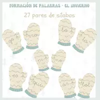Vista previa - Refuerzo / NEE / Materiales de apoyo - INVIERNO: Concienciación silábica - Formación palabras - Portada