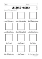 Vorschau - Arbeitsblätter - Lesen & Kleben - Ostern - Seite 1