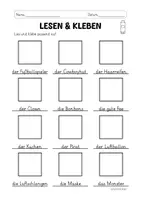 Vorschau - Arbeitsblätter - Lesen & Kleben - Karneval/Fasching - Seite 1