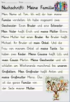 Vorschau - Arbeitsblätter - Nachschrift "Meine Familie" mit Knickdiktat und Lückentext DaZ /Deutsch - Seite 1
