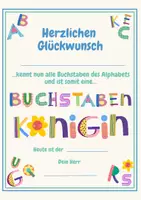 Vorschau - Arbeitsblätter - Urkunde Buchstabenkönig/in (Buchstabenfest) - Seite 1