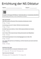 Vorschau - Arbeitsblätter - Errichtung der NS Diktatur - Deckblatt