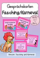 Vorschau - Spiele - Gesprächskarten: Fasching/Karneval - Deckblatt