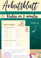 Vorschau - Arbeitsblätter - Verbes en 5 minutes: Verbes en -ir - Deckblatt
