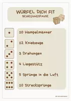 Vorschau - Spiele - Bewegungspause „Würfel dich fit“, Hochformat - Seite 1
