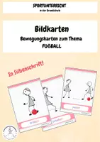 Vorschau - Stationenlernen - Großes Materialpaket BALLSCHULE - Grundfertigkeiten mit dem Ball (werfen, fangen, passen, rollen, prellen, Fußball) - 36 Stationskarten Grundschule und passende Wort-/Bildkarten - Seite 1