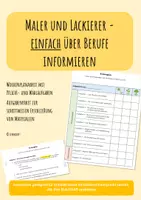 Vorschau - Arbeitsblätter - über Berufe informieren - Informationstexte im FS Lernen - Deckblatt
