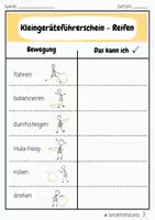 Vorschau - Test - FÜHRERSCHEIN - Reifen (Passend zu den Stationskarten ) Sportunterricht Grundschule - Seite 2