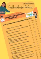 Vorschau - Anderer Materialtyp - REFERAT PRÄSENTATION | Feedback Bewertung 👩🏫🪴💪💡 - Deckblatt